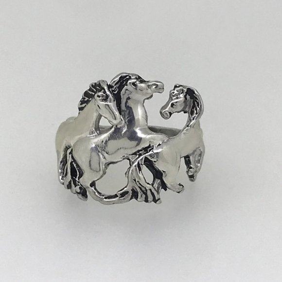 NWT Sterling silver .925 Wild Horses art ring - Picture 6 of 6